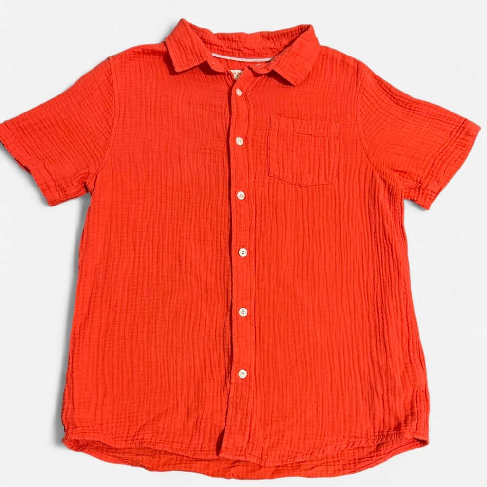 Cat & Jack Vibrant Orange Button-Up Shirt